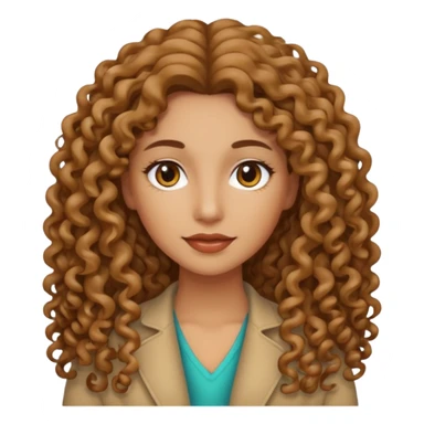 Mujer piel canela y pelo rizado largo , el pelo un poco más oscuro  sticker