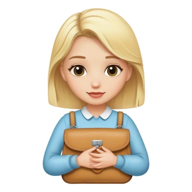 Blonde girl with a hug purse sticker