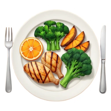 1 protein (chicken, fish)
 + 2 (or more) veggies
 + 1 starch (sweet potato or grain) sticker
