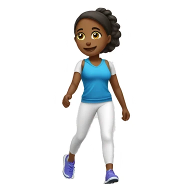 Girl taking a walk motivated in a sport outfit- white sticker