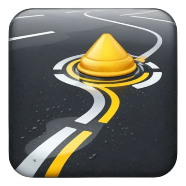 slippery road sticker