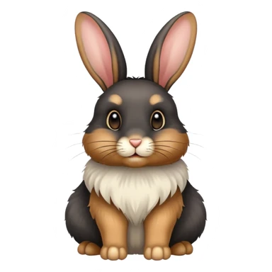 black and tan rabbit with long ears sticker
