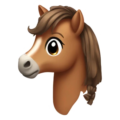 Brown pony wearing a bow sticker