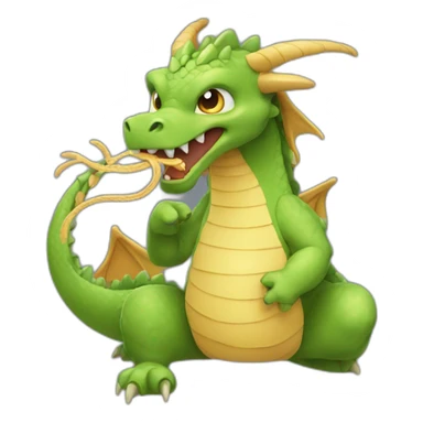 Dragon qui mange des nouilles sticker