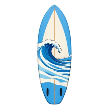 A cheerful surfboard with a wave pattern, ready to hit the beach. sticker