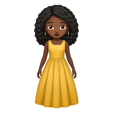 A girl with 4c hair and a long dress sticker