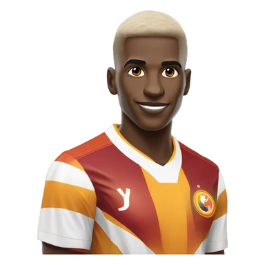 Victor Osimhen with a ball with a Galatasaray jersey sticker