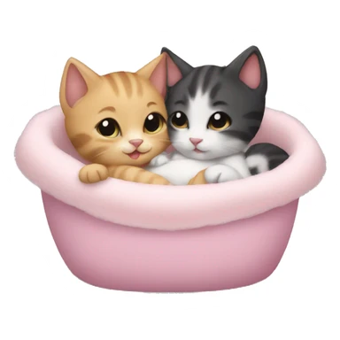 kitten cuddling babys sticker
