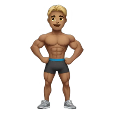 Extremely muscular teenager working out sticker