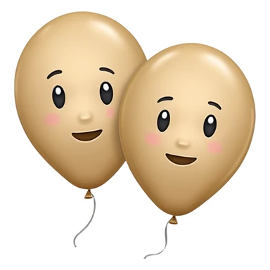 Two beige balloons left up, right down sticker