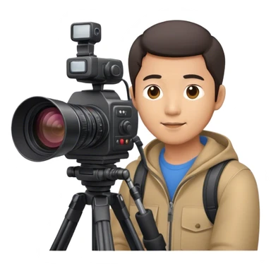 asian male cameraman sticker