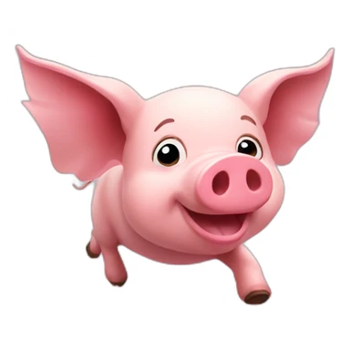 a pig flying sticker