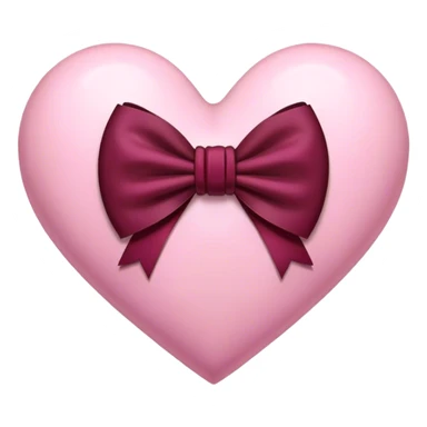 Pink heart with a burgundy bow in the middle sticker