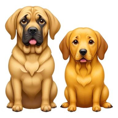 english mastiff and yellow wiener dog sticker
