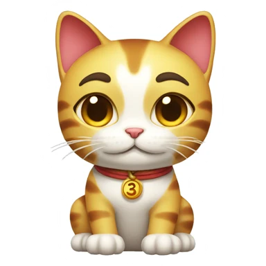 lucky cat with the number thirteen sticker