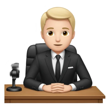 Business man sitting at a desk sticker