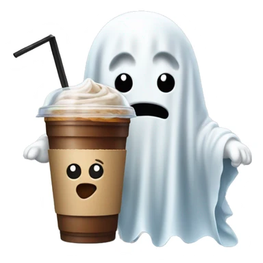 Ghost with iced coffee  sticker