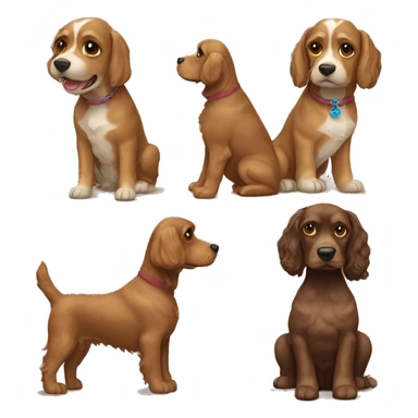 A shitz Su and cocker spaniel mix dog that has light brown, dark brown colors sticker