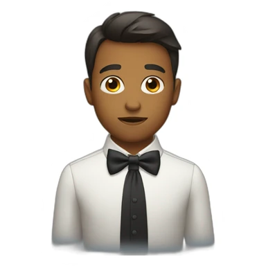 focused boy with bowtie sticker