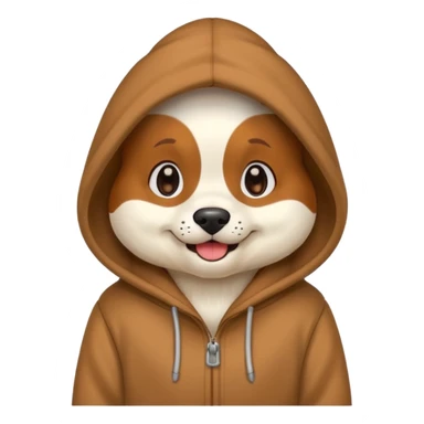 Dog wearing hoodie sticker