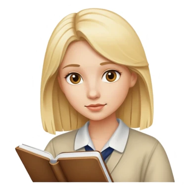 Blonde woman studying  sticker