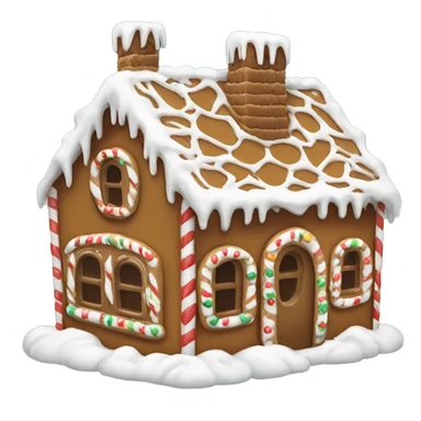 Snowy gingerbread house sticker