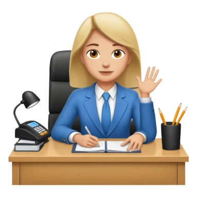 un recruteur à son bureau en face d'un candidat tourné de 3/4 sticker