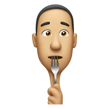 Person sniffing a spoon sticker