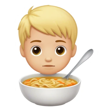 Boy in chicken noodle soup sticker
