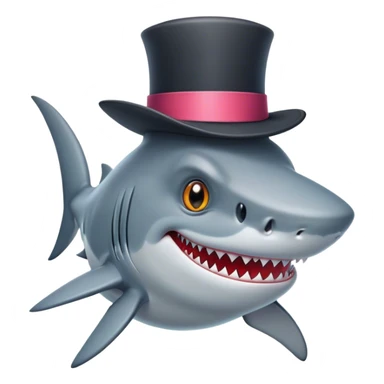 shark with tophat sticker