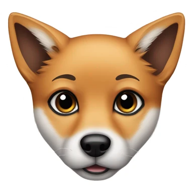 Fox dog puppy with black mout sticker