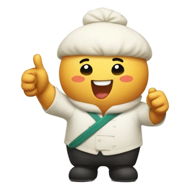 a bao bun character with thumbs up  sticker