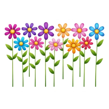 Beautiful finish flowers in a long line  sticker