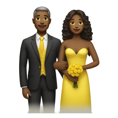marriage of a yellow woman and a yellow man sticker