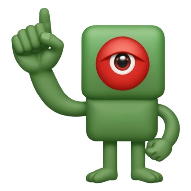W or L has the appearance of two letters that are combined together, or next to each other. An eye is plastered on each letter, and are attached to legs. The W is green, while the L is red. W’s hand is curled tightly into a fist, and L’s hand is posed in an “L” shape. sticker