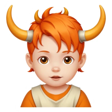 babies with horns and orange hair sticker