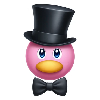 Kirby with a top hat sticker