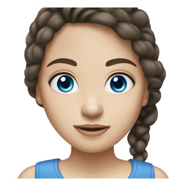 brunette girl with blue eyes anda white skin sticker