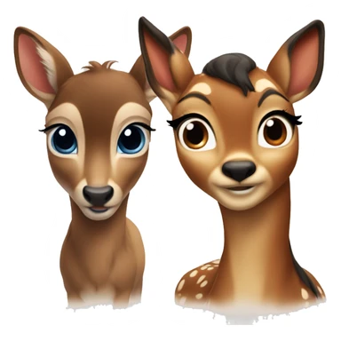 Bambi with brown eyes and faline with blue eyes sticker