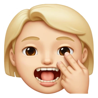 una cara mordiéndose un dedo  sticker