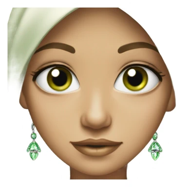 elegant brunette green eyed girl with jewellery  sticker