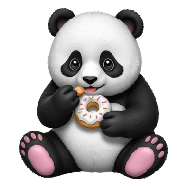 Panda eating donuts  sticker