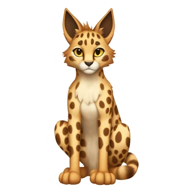 Anthro Beige-Orange-Brown Spotted Fur-Sona-Fakemon Lynx-Caracal-Serval-Cheetah Full Body sticker