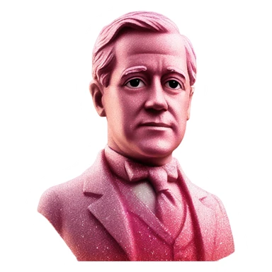 Pink ombre Woodrow Wilson statue with glitter  sticker