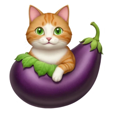 Cat riding an eggplant  sticker