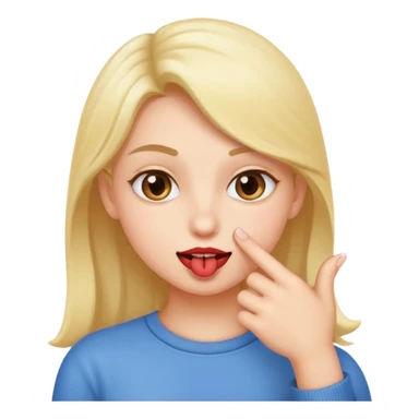 Finger bitting in a flirty way sticker