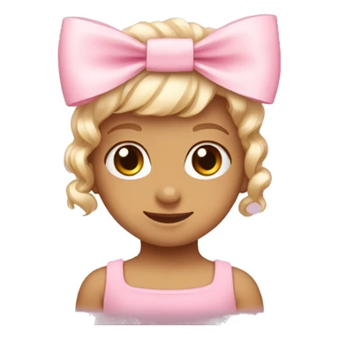 Baby pink bow sticker