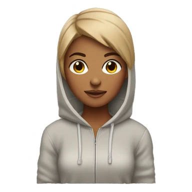 Tan girl with pixie cut and hoodie sticker