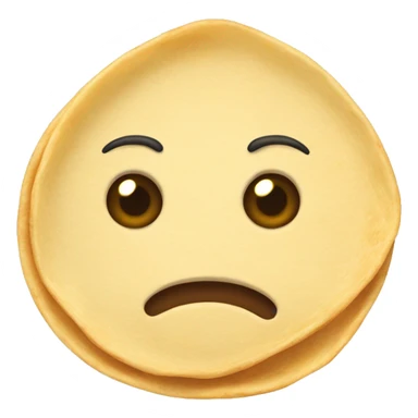 A tortilla with a face sticker