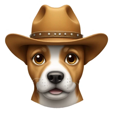 dog with cowboy hat sticker